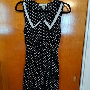 Retro Polka Dot Dress with Statement Collar